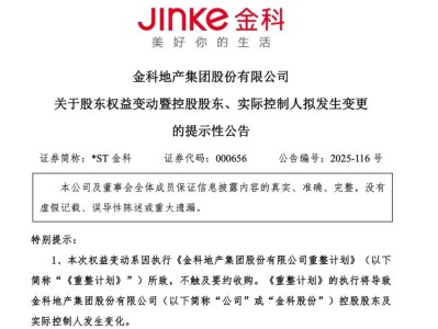 从8000元发家，身家曾达215亿元，地产大佬黄红云失去金科股份控股权